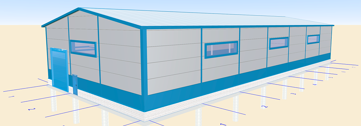 198. Быстровозводимый склад 18Ш х 42Д х 5.5В из ЛСТК в г.  Лосино-Петровский, МО, Россия