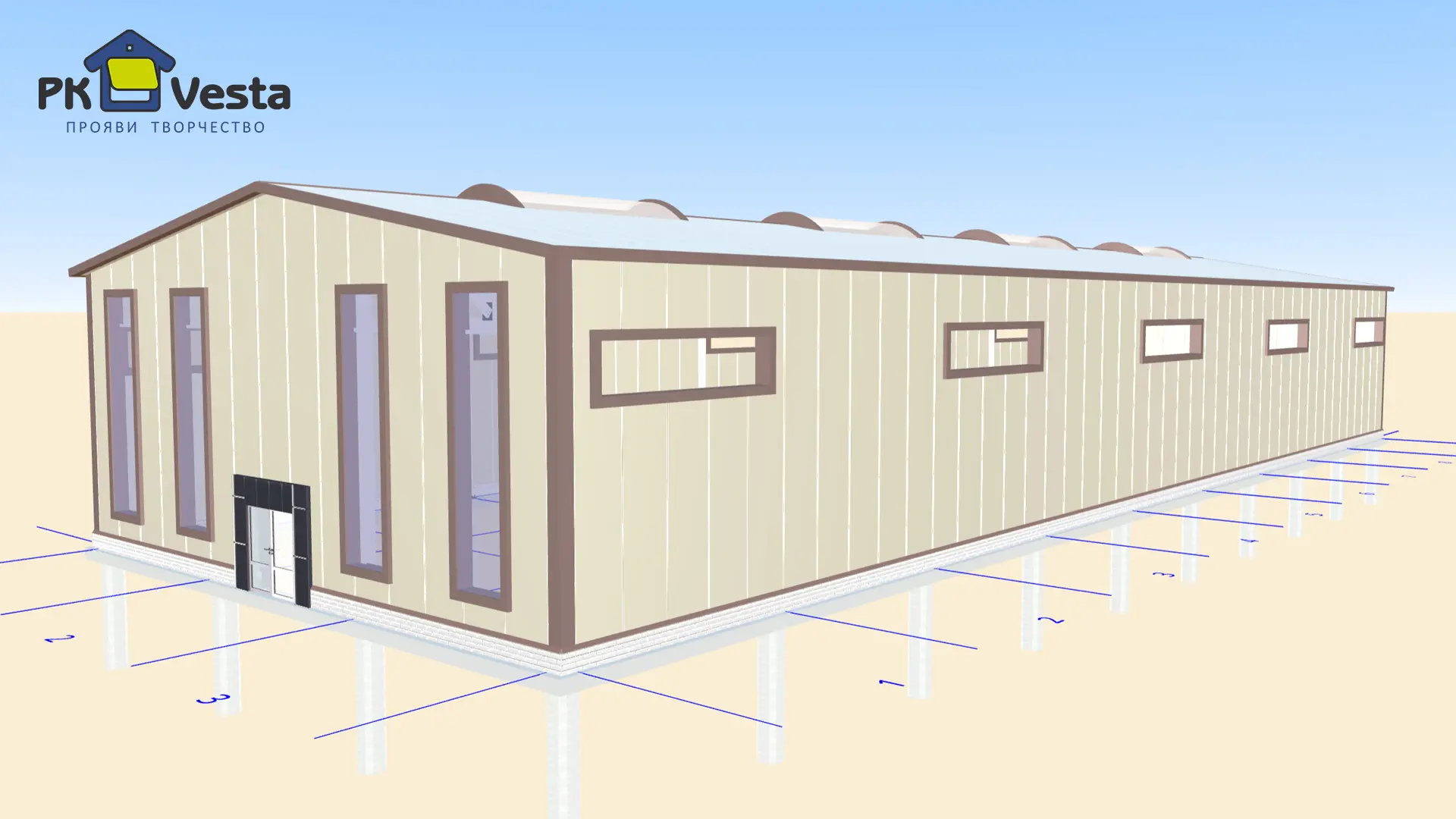 Завод ПК Веста объявляет о первом заказе на 2 быстровозводимых склада 18Ш х 54Д х 6В из ЛСТК (1 944кв.м.) в г. Тбилиси, Грузия