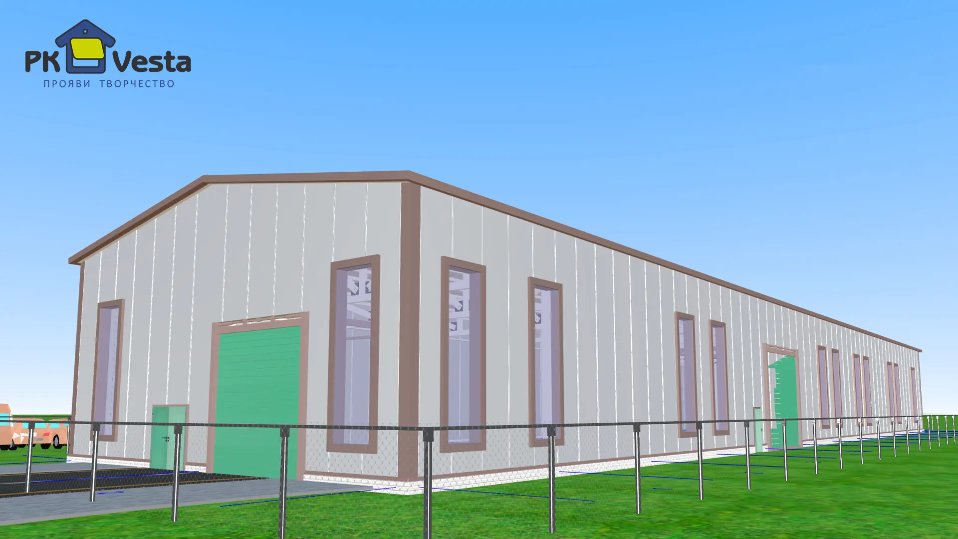 Завод ПК Веста сообщает об экспортном заказе быстровозводимого ангара 16Ш х 67Д х 6В (1 072 кв.м.) из ЛСТК в г. Атырау, Казахстан