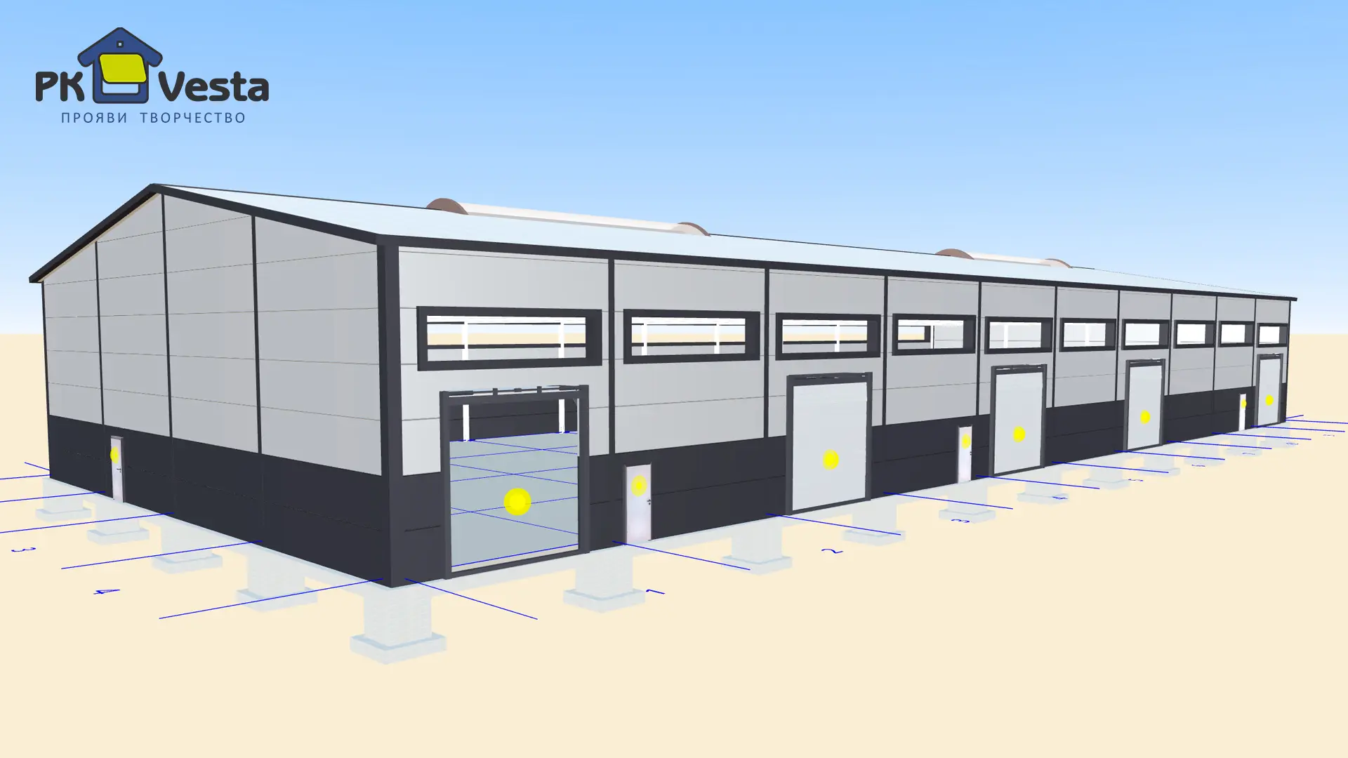 Завод ПК Веста объявляет о заказе двух быстровозводимых складов 24Ш х 60Д х 6В из ЛСТК для сдачи в аренду в г. Рязань, Россия (формат Light Industrial)