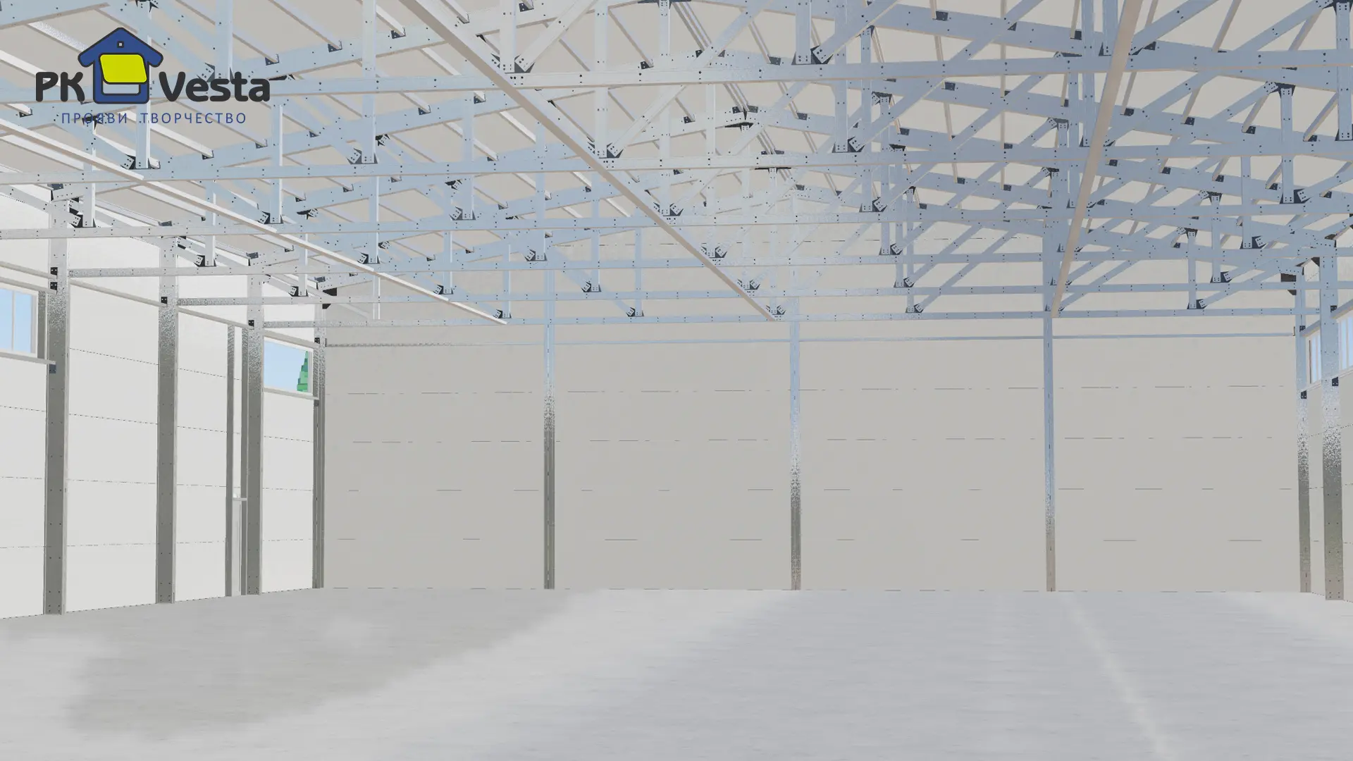 Завод ПК Веста объявляет о заказе быстровозводимого склада/цеха 24Ш х 62Д х 6В (1 488 кв.м.) из ЛСТК для хранения кондитерских изделий в г. Венев, Россия