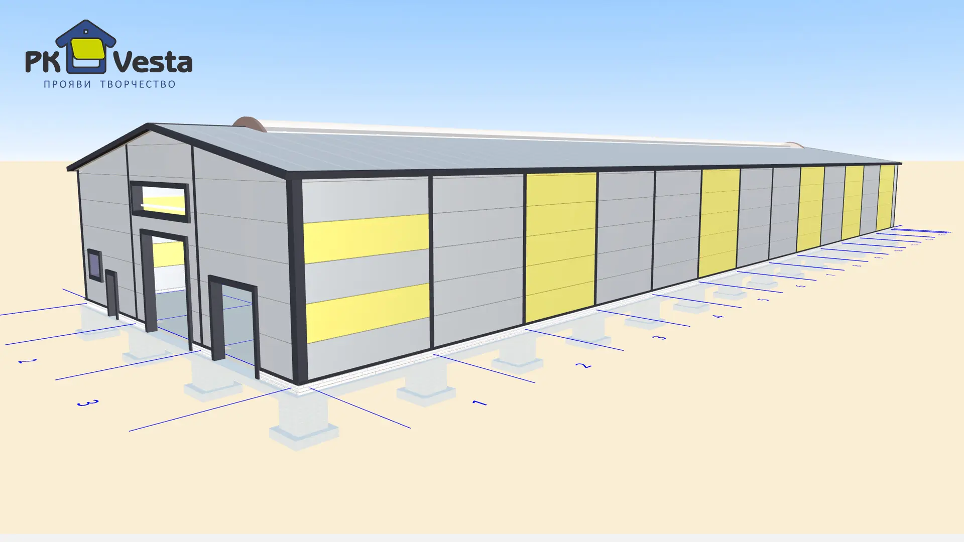 Завод ПК Веста объявляет о заказе быстровозводимого магазина 18Ш х 66Д х 5В из ЛСТК в г. Астрахань, Россия. 