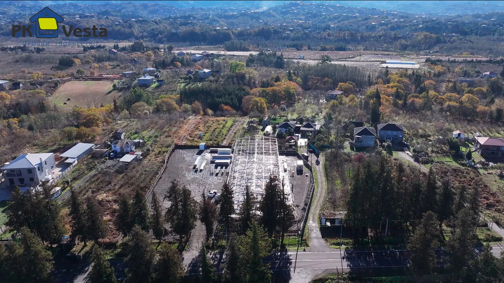 Завод ПК Веста сообщает о завершении монтажа быстровозводимого склада 18Ш х 54Д х 6В из ЛСТК (972 кв.м.) для местного фермера в г. Батуми, Грузия