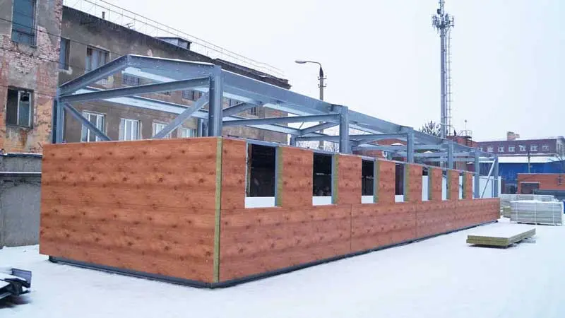 ПК Веста объявляет о монтаже быстровозводимого демонстрационного зала для пряников 5х25х3 в г. Тула, Россия 