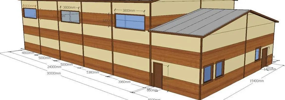 132. Быстровозводимый спортивный зал 15х30х7 в г. Алупка, Крым, Россия 