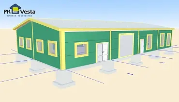 207. Быстровозводимая столовая и офис 12Ш х 24Д х 3В из ЛСТК для местного фермера в г. Могилев, Белоруссия 