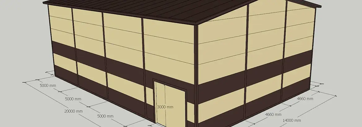 160. Быстровозводимый склад/цех 14х20х6 по изготовлению продукции из полипропилена  в г. Троицк, Россия