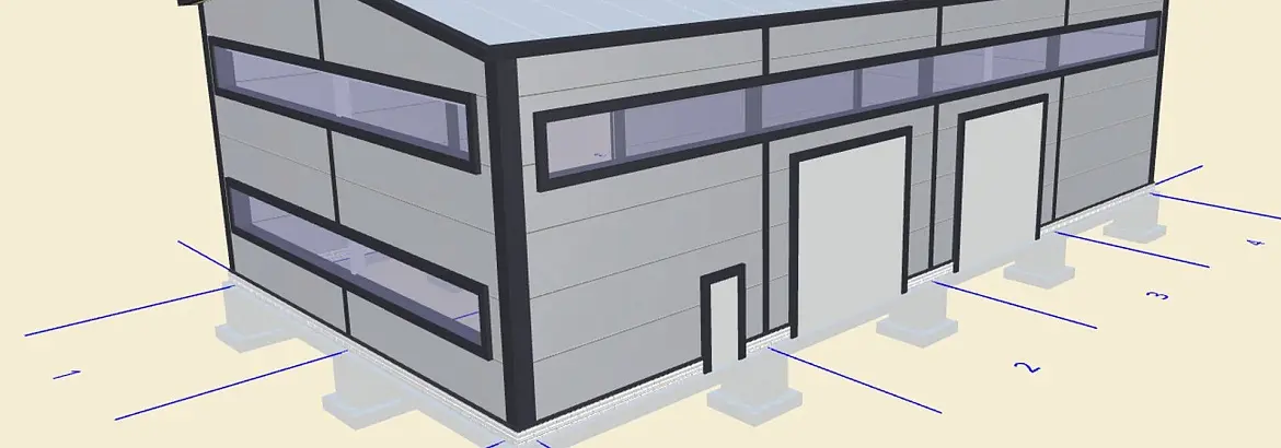 155. Быстровозводимый склад и мини цех автозапчастей 12Ш х 24д х 6В из ЛМК в г. Омск, Россия