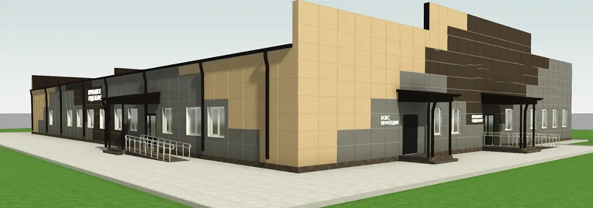 212. Быстровозводимая больница 36Ш х 46Д х 3.5В из ЛСТК в г. Новомосковск, Россия