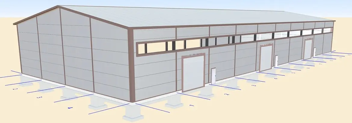 192. Быстровозводимый склад 24Ш х 60Д х 6В для сдачи в аренду в г. Рязань, Россия.