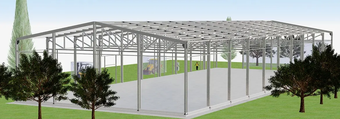 216. Быстровозводимый склад/цех 24Ш х 62Д х 6В из ЛСТК для кондитерской фабрики в г. Венев, Россия