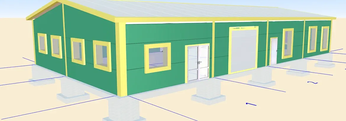 207. Быстровозводимая столовая и офис 12Ш х 24Д х 3В из ЛСТК для местного фермера в г. Могилев, Белоруссия 