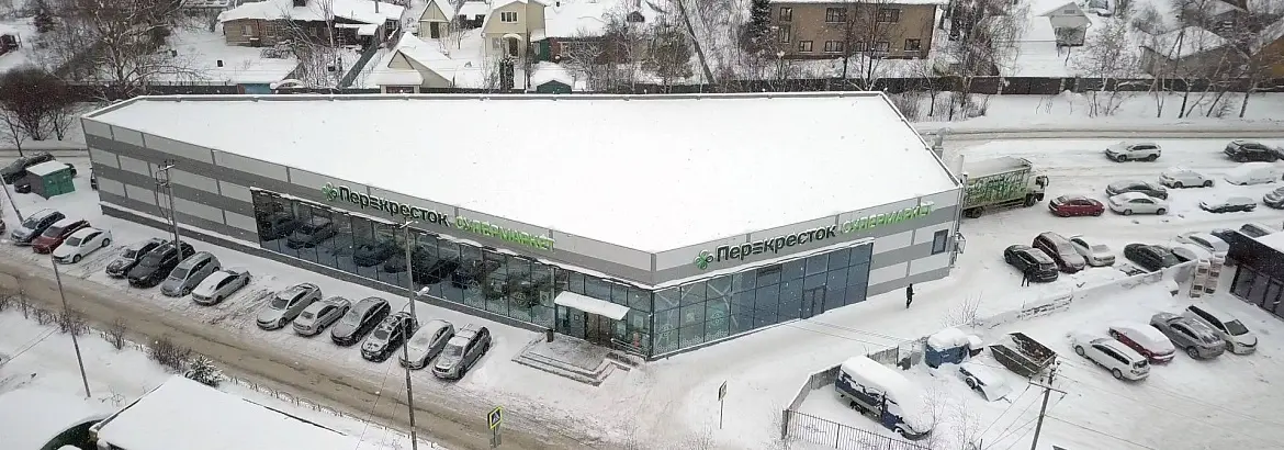 88. Быстровозводимая сеть магазинов ПЯТЕРОЧКА 27,7 х 62,6 х 6,7 в г. Пушкино, Россия