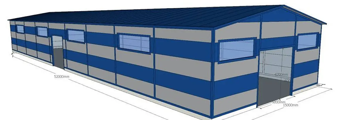 135. Быстровозводимый склад 15х52х6 в г. Домодедово, Россия