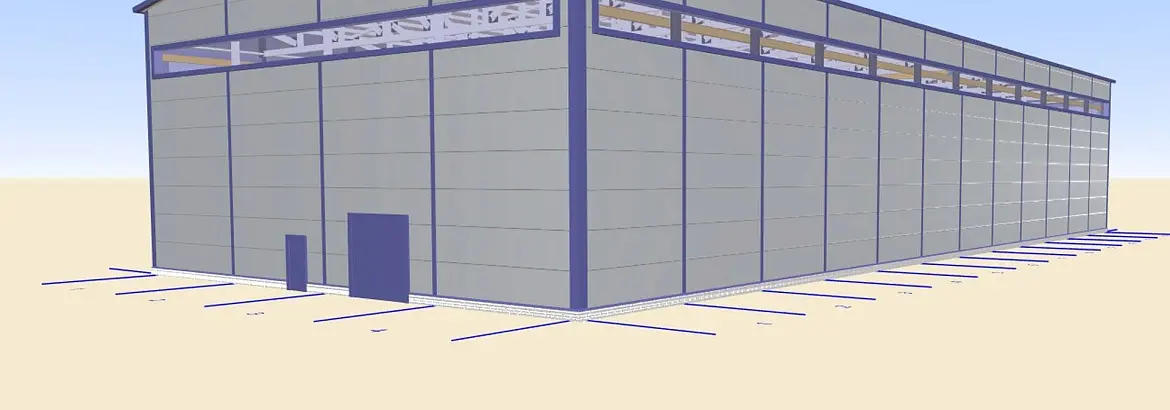 126. Быстровозводимый склад 24х60х10 для военного завода в г. Тула, Россия