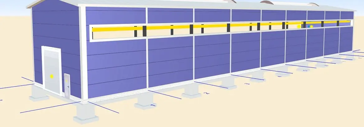 191. Быстровозводимый цех 10Ш х 54Д х 6.5В для ремонта вагонных колес в г. Экибастуз, Казахстан