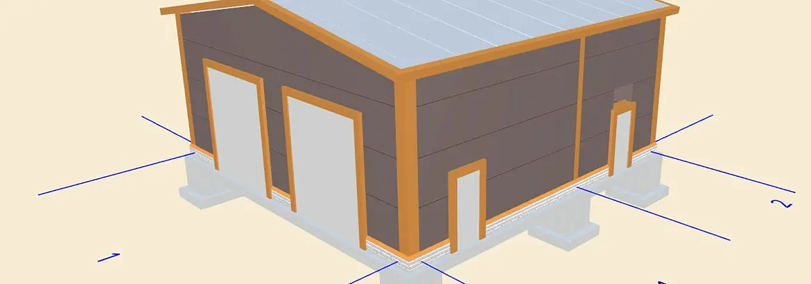 162. Быстровозводимое СТО 10х10х4 (автомастерская) из ЛСТК в г. Дзержинский, МО, Россия