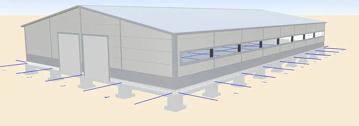 168. Быстровозводимый склад 30х48х4 для хранения пиломатериалов в г. Вязьма, Россия