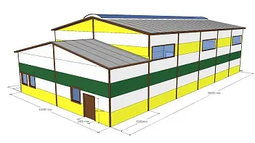 166. Быстровозводимый спорт зал 12х36х6/4 из ЛСТК  в г. Ялта, Крым, Россия