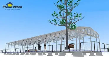 210. Быстровозводимый ангар 16Ш х 67Д х 6В (1 072 кв.м.) из ЛСТК в г. Атырау, Казахстан