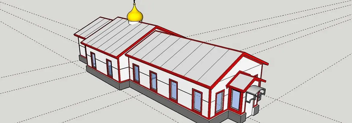 77. Быстровозводимая церковь 8 х 20 х 4 в г. Новосибирск, Россия