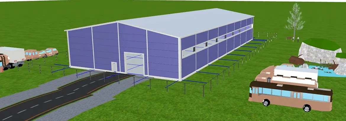 167. Быстровозводимый склад 24х50х6 для хранения световых конструкций г. Мытищи, Россия