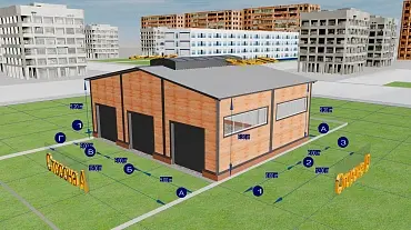 205. Быстровозводимый гараж 18Ш х 12Д х 4В из ЛСТК для хранения машин в г. Тула, Россия.